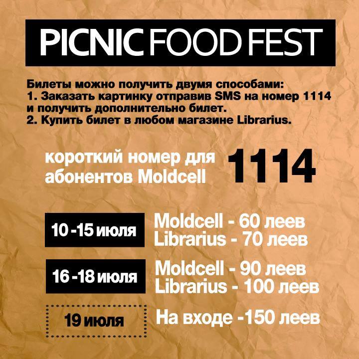 Не пропустите Фестиваль уличной еды Picnic Food Fest в Кишиневе