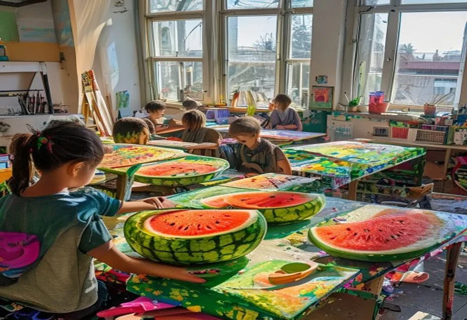 Atelier: Pictăm pepene verde