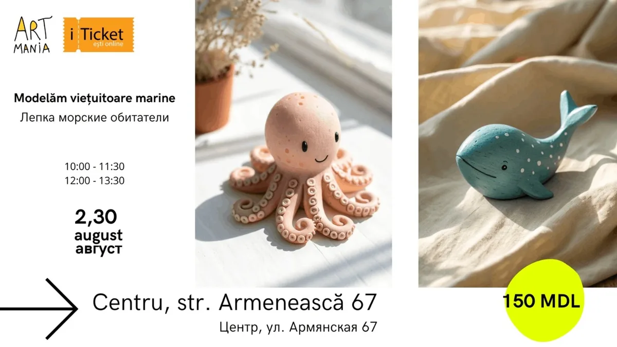 Atelier: Modelăm animăluțe preferate din lut (fără ardere)