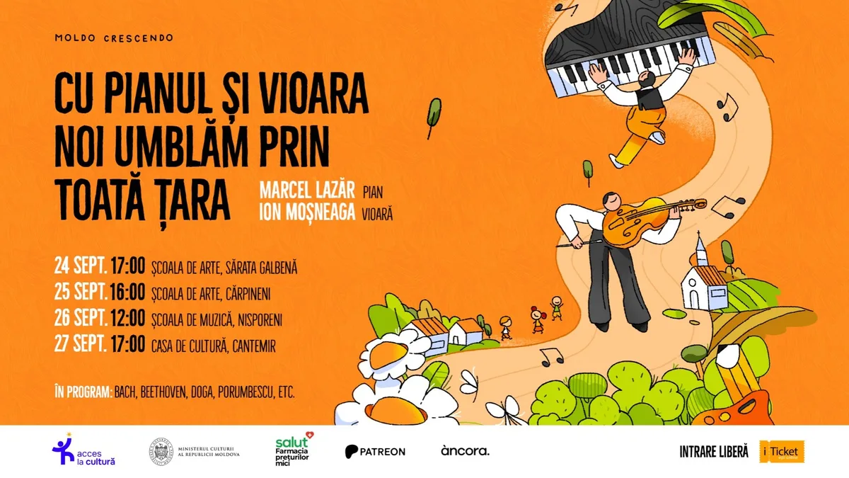 Cu pianul și vioara noi umblăm prin toată țara. Serie de concerte Moldo Crescendo